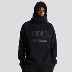 HOODRICH Slight Triple Black Pullover Masked Hoodie Rubber Logo XS